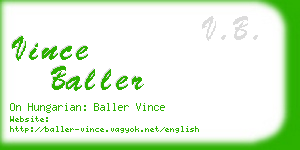 vince baller business card